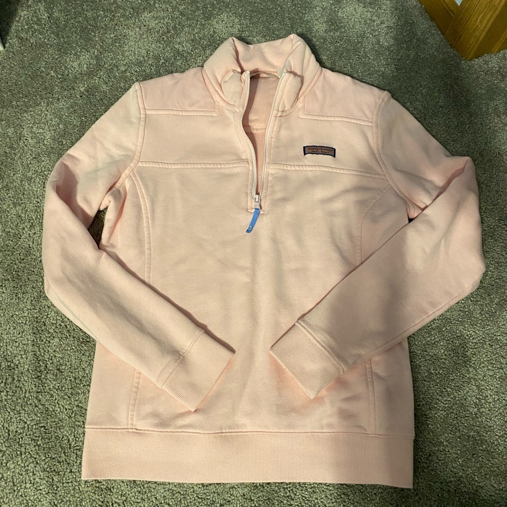 Vineyard Vines Medium Women's Pink Quarter-Zip Sweater